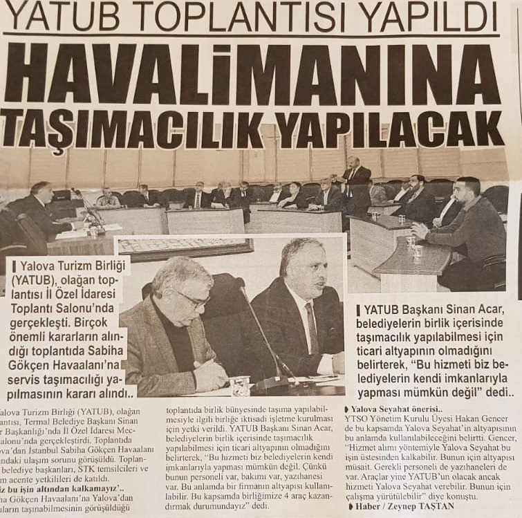 YATUB' DAN HAVALİMANI TAŞIMACILIĞI KARARI