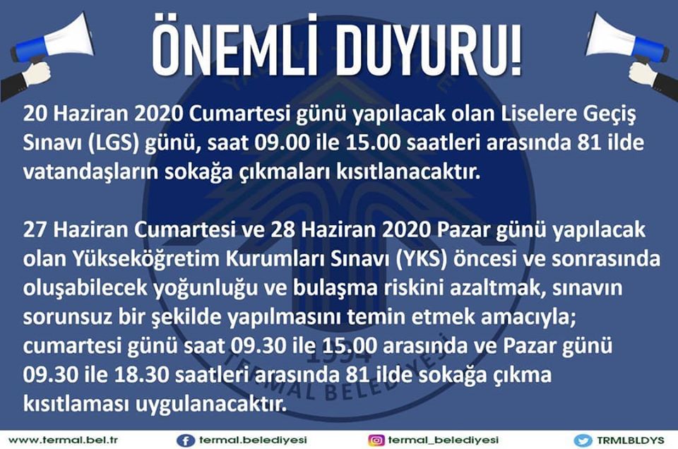 ÖNEMLİ DUYURU