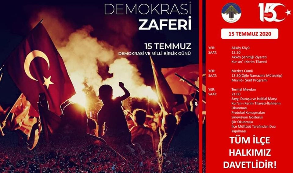 15 TEMMUZ DEMOKRASİ VE MİLLİ BİRLİK GÜNÜ PROGRAMI