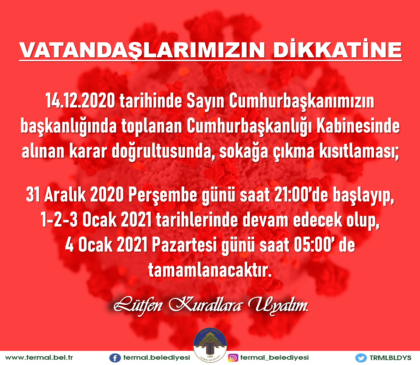 VATANDAŞLARIMIZIN DİKKATİNE