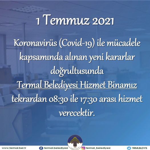 MESAİ SAATLERİ DUYURU