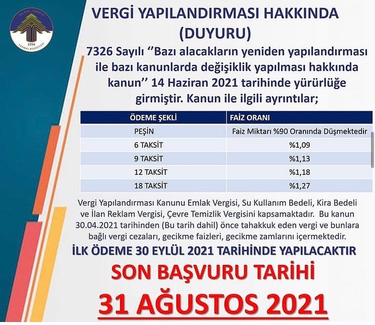 VERGİ YAPILANDIRMASI HAKKINDA (DUYURU)