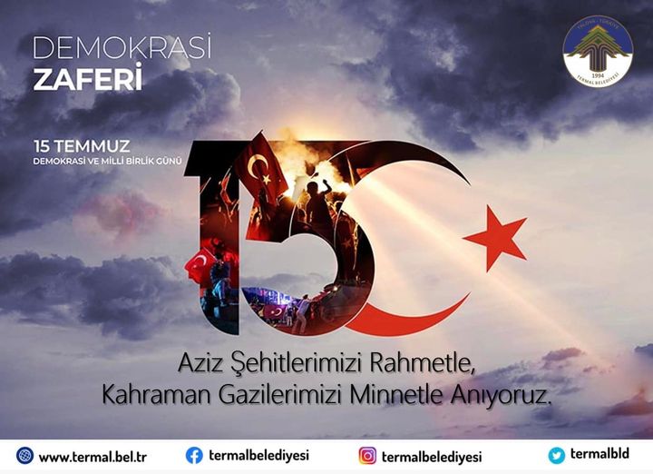 15 TEMMUZ DEMOKRASİ VE MİLLİ BİRLİK GÜNÜMÜZ KUTLU OLSUN