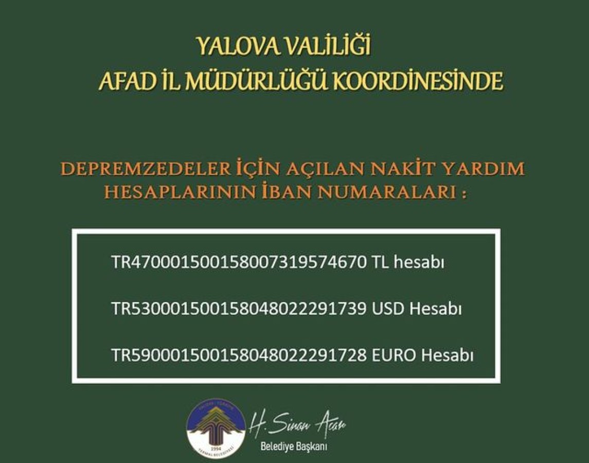 DEPREMZEDELER İÇİN NAKİT YARDIM HESAPLARI