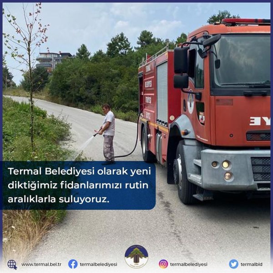 İLÇEMİZE YENİ DİKİLEN FİDANLARIN BAKIMI DEVAM EDİYOR